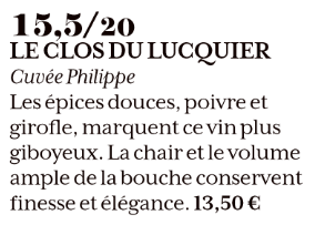 Récompense cuvée Philippe